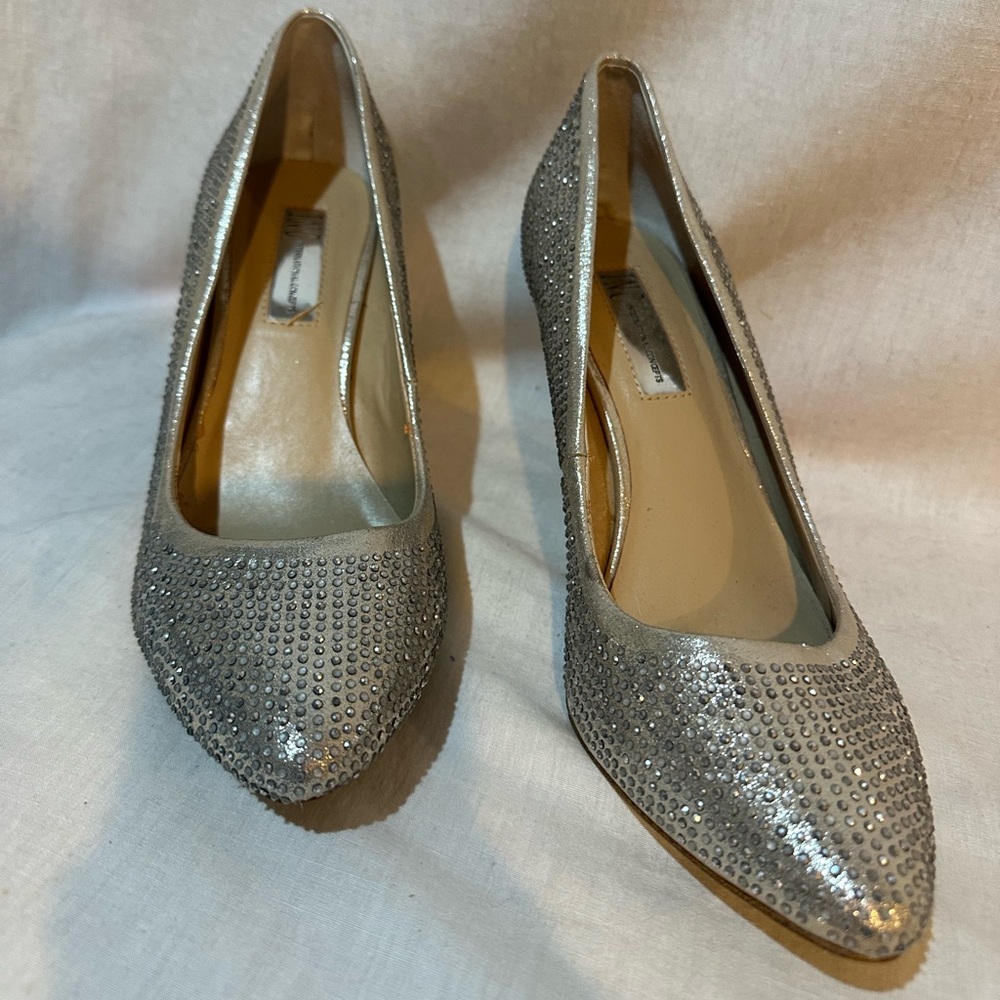 Woman’s Silver Rhinestone Heels - Picture 2 of 7